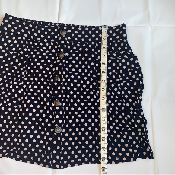 Polka Dot Button Up Skirt with Pockets Elastic Wasit - Picture 5 of 12